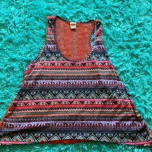 Pattern tunic with mesh back